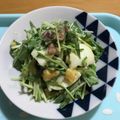 daikanon's cooksnap of when they made 混ぜるだけ*焼き鳥缶と水菜、卵のサラダ*.