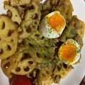 クック2H9MD0☆'s cooksnap of when they made 豚肉とレンコンのオイカレー炒め 温玉のせ.