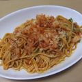 きらり流れ星's cooksnap of when they made そら豆と魚肉ソーセージのキムチパスタ.