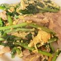 miik＊cook's cooksnap of when they made かぶの葉と豚バラ肉と玉子の中華炒め.