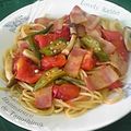 しおとも's cooksnap of when they made オクラとトマトとベーコンのスパゲッティ.