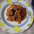 violets's cooksnap of when they made なすとウインナーのスパゲッティ….