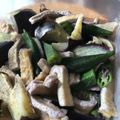 クック78R779☆'s cooksnap of when they made レンチン茄子とオクラと油揚げの出汁煮.