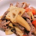 yukoko☆'s cooksnap of when they made 花粉症対策！れんこん人参豚肉の甘辛炒め.