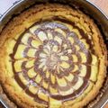 m_2♪'s cooksnap of when they made チョコの花咲く✿チーズケーキタルト.