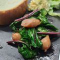 京ん家's cooksnap of when they made パパッと★ビーツの葉とウインナー炒め✿.