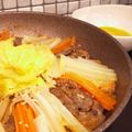 ふたごママちゃん's cooksnap of when they made 味付け牛肉と千切り野菜のピリ辛すき焼き風.