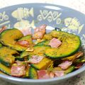 ☆りおん's cooksnap of when they made 簡単！カボチャとベーコンのニンニク炒め.
