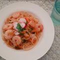 akoreana's cooksnap of when they made えびと水菜のビスク風パスタ.