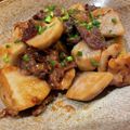 あさかき's cooksnap of when they made 牛肉と里芋のピリ辛炒め.
