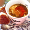 もへほっぺ's cooksnap of when they made ☆簡単☆ミニトマトと卵の中華風スープ.