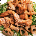 ミッキーこむぎ's cooksnap of when they made 蓮根と豚肉の甘辛炒め.