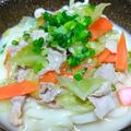 ちーまぐ's cooksnap of when they made クリーミー味噌ミルク！！豚キャべうどん.