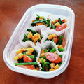 happy_children's cooksnap of when they made ほうれん草とコーン＆ソーセージの炒めもの.
