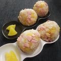 tink☆'s cooksnap of when they made ✿たくあんto魚ニソでおにぎり♪春色✿.