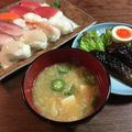 こつゆ514's cooksnap of when they made 揚げ玉入り　オクラとお豆腐のお味噌汁　.