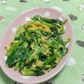 赤い電話's cooksnap of when they made 後一品！簡単小松菜と卵のオイマヨ炒め.