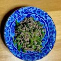 ピョンちゃん★'s cooksnap of when they made 小松菜と合挽き肉の小鉢.