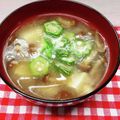 お魚キッチン's cooksnap of when they made 簡単！なめことオクラのお味噌汁.