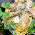 serafin's cooksnap of when they made 牡蠣とほうれん草の豆乳チャウダーパスタ.