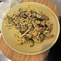 peanutsss's cooksnap of when they made なすとしめじの和風スパゲティ.