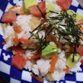 chako106HM's cooksnap of when they made アボカドトマト☆ちらし寿司.