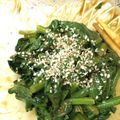 hina＆coMAM's cooksnap of when they made レンジで小松菜のピーナッツバター和え.