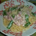 のんこっこママ's cooksnap of when they made アスパラとベーコンのクリームスパゲティ.