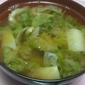 あべたかはし's cooksnap of when they made 今日の味噌汁☆チンゲン菜、もやし、油揚げ.