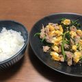 ささみチーズカツ's cooksnap of when they made 卵入りほうれん草と豚肉のポン酢炒め.