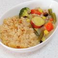 桜月❀咲良mommy's cooksnap of when they made 炊き込みガーリックライス.