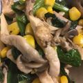 りお５１０'s cooksnap of when they made ひらたけとほうれん草ベーコーン炒め☆.