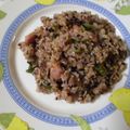 violets's cooksnap of when they made ♣ウインナーと塩こんぶの簡単チャーハン♣.