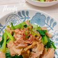 オウジリリノエ's cooksnap of when they made めんつゆだけ!豚バラ&しめじ&小松菜炒め.