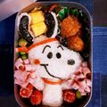 景と浩's cooksnap of when they made スヌーピー キャラ弁 応援.