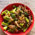 ☆おとこたーも☆'s cooksnap of when they made あと一品！さんまの蒲焼缶と小松菜の炒め物.