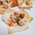 hanemakoo's cooksnap of when they made 余ったワンタンの皮で☆ツナたまピザ.