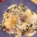ぴかあいこ's cooksnap of when they made ホウレン草のクリームソースオムライス.