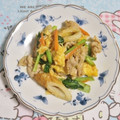 mmameco's cooksnap of when they made ちくわ入りで旨味UP！小松菜と卵の炒め物.