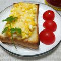 ぱふ's cooksnap of when they made 朝ごはんに！卵サンドのチーズトースト.