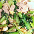 さくここみわ's cooksnap of when they made 小松菜と玉子と豚バラ肉の炒め物.