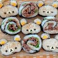 nagachan❀'s cooksnap of when they made キャラ巻寿司☆クマ.