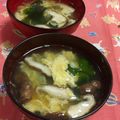 赤い電話's cooksnap of when they made 白だしで☆椎茸と卵のスープ.
