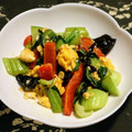 クッカーまさおちゃん's cooksnap of when they made チンゲン菜ときくらげと玉子のオイマヨ炒め.