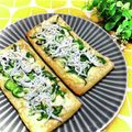 ぽんしゅラブ子's cooksnap of when they made 5分！おつまみに最適♪油揚げのしらすピザ.