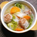 もふもふクロさん's cooksnap of when they made 白菜と肉団子の中華風スープ　春雨入り♬.
