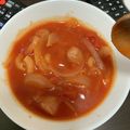 7s2flav's cooksnap of when they made マカロニ入り食べるトマトスープ☆.