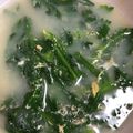 冷蔵庫レスキュー隊's cooksnap of when they made 春菊と玉子のスープ.