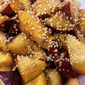 ムギンコ's cooksnap of when they made 揚げない！はちみつ大学いも♡簡単おいしい.