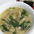 やや焼's cooksnap of when they made 鶏挽き肉 ニラ もやしの ピリ辛スープ！.